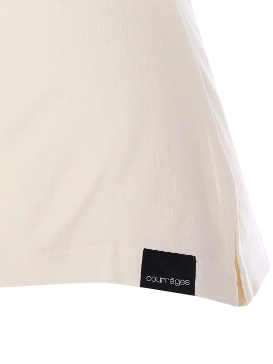  쿠레쥬 피티드 코튼 티셔츠 125JTS168JS01070001 White - COURREGES