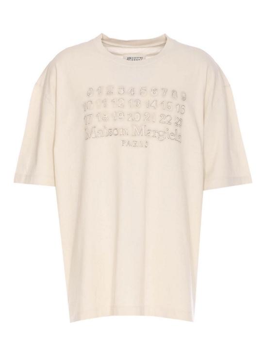 26SS 마르지엘라 자수 로고 티셔츠 S50GC0705S24567103 White