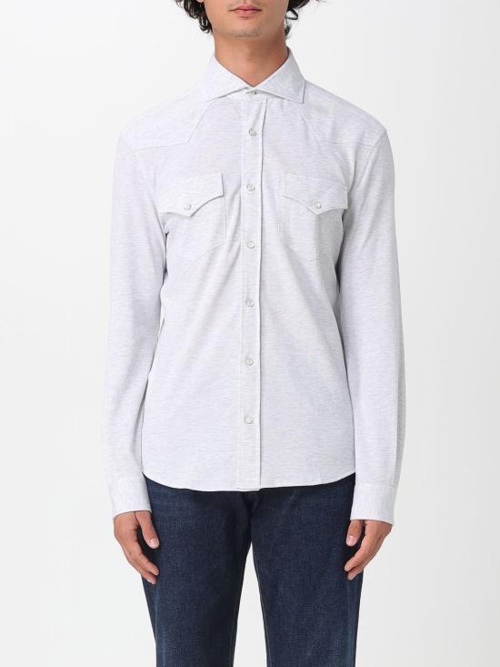 25FW 브루넬로 쿠치넬리 피케 셔츠 ME8546666 C3657 Grey