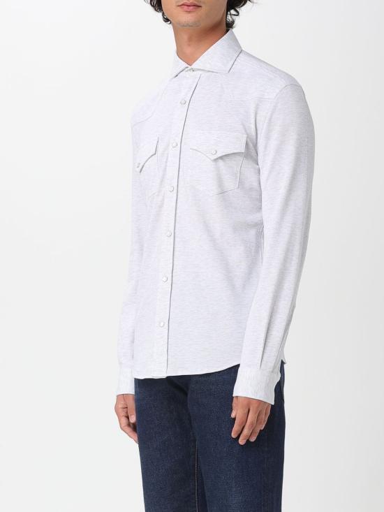 25FW 브루넬로 쿠치넬리 피케 셔츠 ME8546666 C3657 Grey - BRUNELLO CUCINELLI