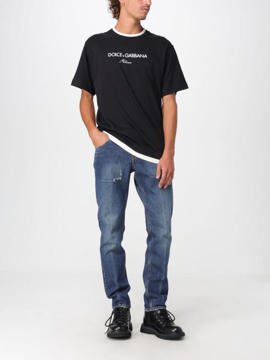 25FW 돌체앤가바나 반팔 티셔츠 G8ST6ZG7PCG N0000 Black - DOLCE & GABBANA