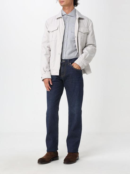 25FW 브루넬로 쿠치넬리 테크노 사틴 봄버 자켓 MV4076555 CYN80 Ice - BRUNELLO CUCINELLI