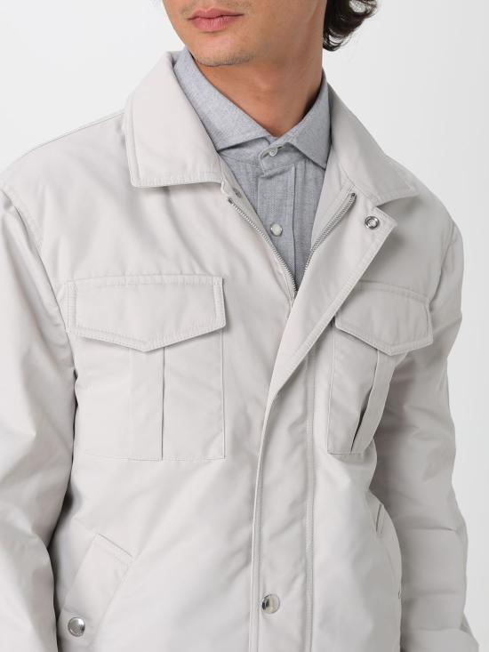 25FW 브루넬로 쿠치넬리 테크노 사틴 봄버 자켓 MV4076555 CYN80 Ice - BRUNELLO CUCINELLI