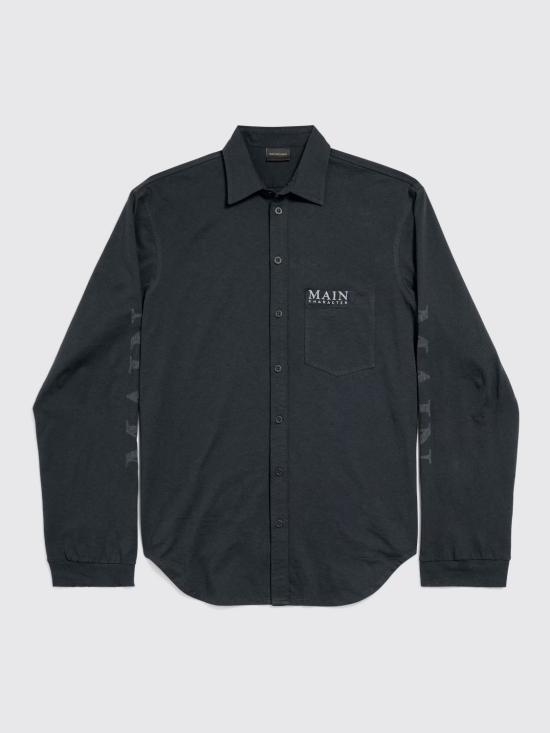 25FW 발렌시아가 메인 캐릭터 아트워크 티셔츠 슬리브 셔츠 850260TTVB9 1083 Black