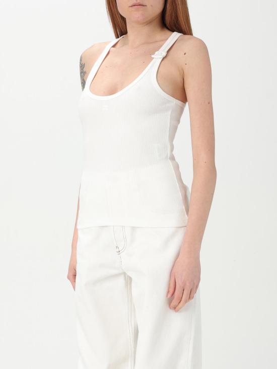 25FW 쿠레쥬 민소매 티셔츠 125JDE123JS0194 0001 White - COURREGES