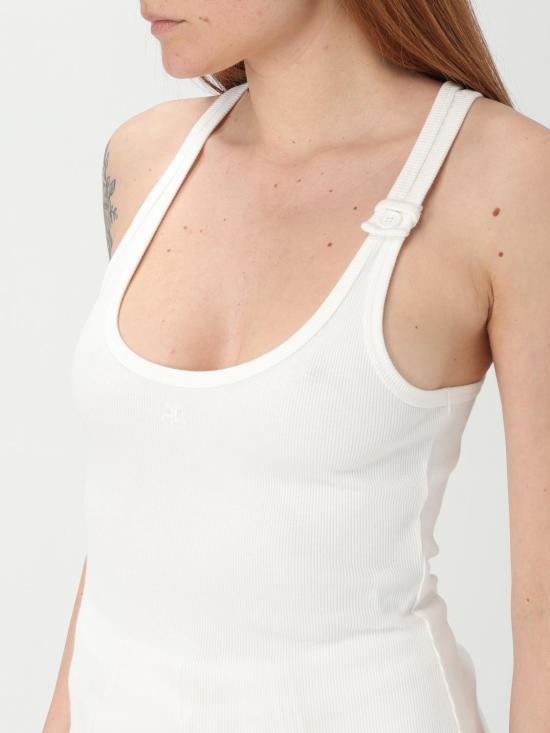 25FW 쿠레쥬 민소매 티셔츠 125JDE123JS0194 0001 White - COURREGES