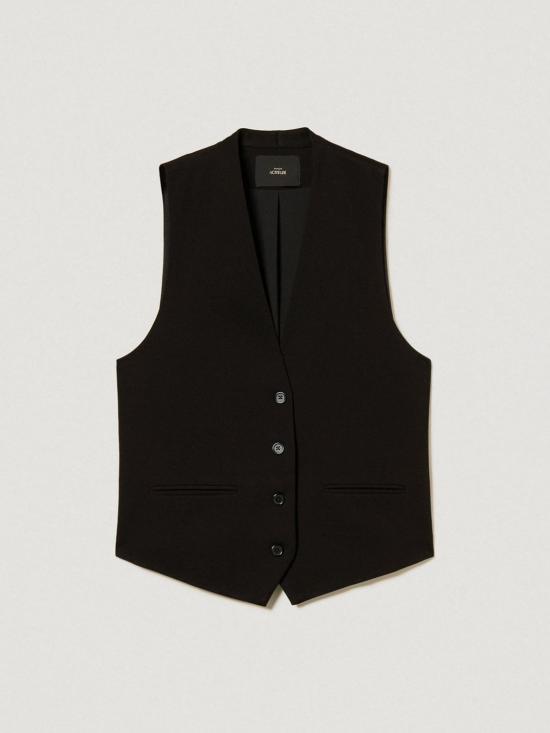 25FW 액티튜드 트윈세트 베스트 252AP2100 00006 Black - ACTITUDE TWINSET