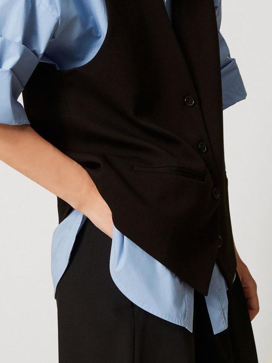 25FW 액티튜드 트윈세트 베스트 252AP2100 00006 Black - ACTITUDE TWINSET