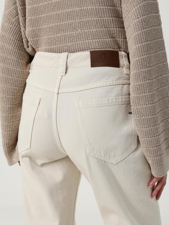 25FW 브루넬로 쿠치넬리 데님 팬츠 MPH81P5847 C8739 White - BRUNELLO CUCINELLI