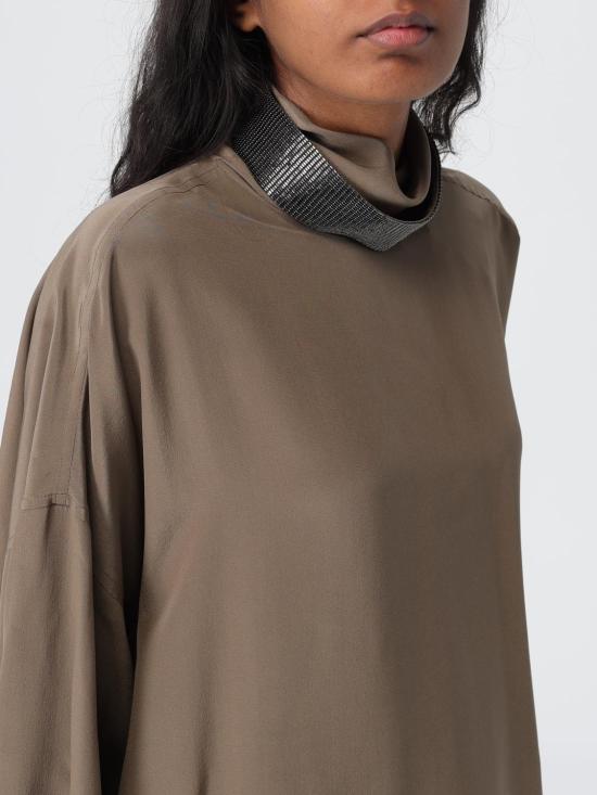 25FW 브루넬로 쿠치넬리 탑 MB993EK724 C3981 Brown - BRUNELLO CUCINELLI