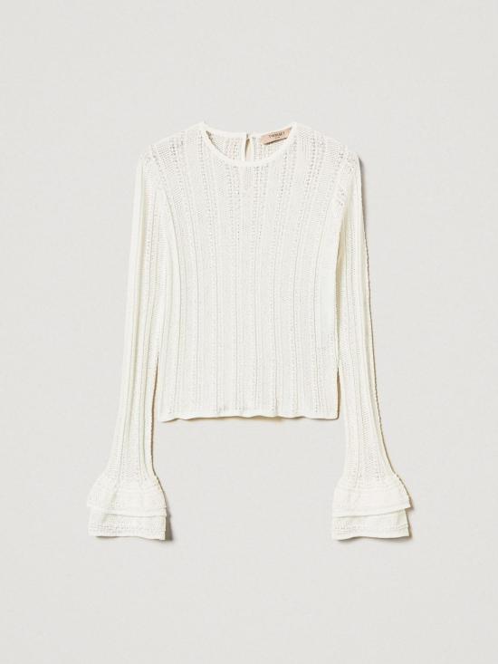 25FW 트윈셋 긴팔 티셔츠 252TP3181 00381 White - TWINSET