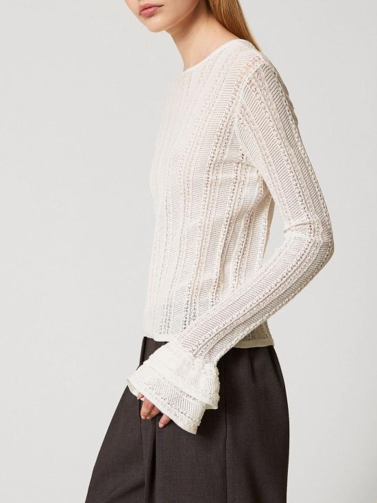 25FW 트윈셋 긴팔 티셔츠 252TP3181 00381 White - TWINSET