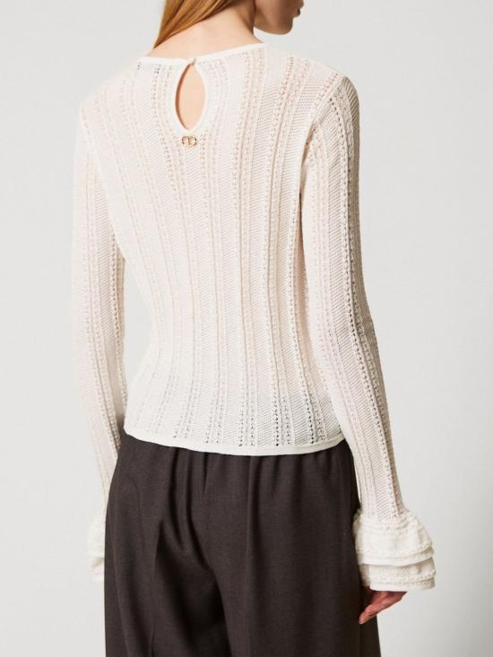 25FW 트윈셋 긴팔 티셔츠 252TP3181 00381 White - TWINSET