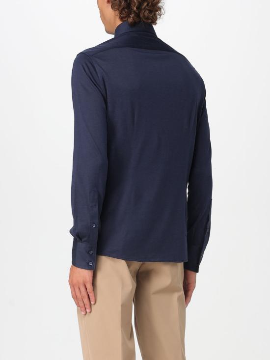 25FW 브루넬로 쿠치넬리 스프레드 칼라 경량 저지 셔츠 MH8366686 C6134 Blue - BRUNELLO CUCINELLI