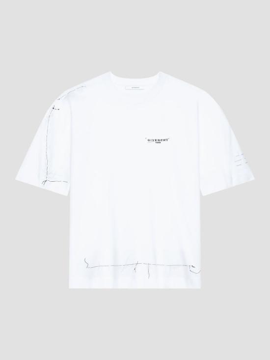 25FW 지방시 반팔 티셔츠 BW70FGP75M 100 White