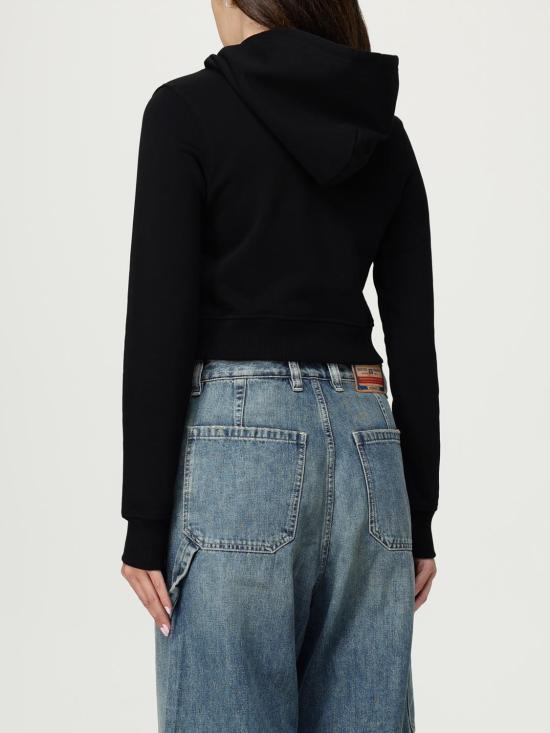 25FW 디젤 F 슬리미 후드 Od 컷 아웃 로고 크롭 후드티셔츠 A157140GRAC 9XXC Black 1 - DIESEL