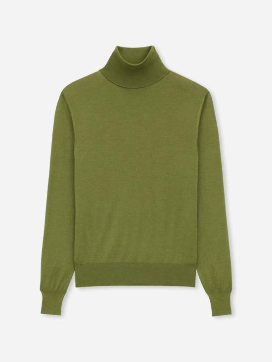 25FW 생로랑 캐시미어 울 실크 터틀넥  844617YAPK2 3391VERT OLIVE GREEN