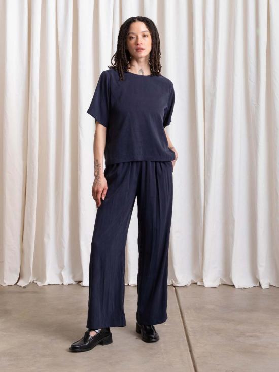  알리 골든 스트레이트 팬츠 엘라스틱 웨이스트 팬츠 - ALI GOLDEN