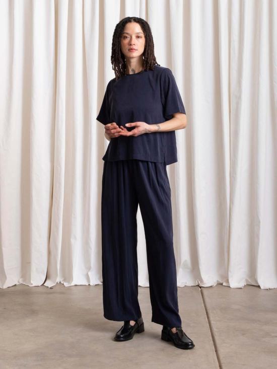  알리 골든 스트레이트 팬츠 엘라스틱 웨이스트 팬츠 - ALI GOLDEN