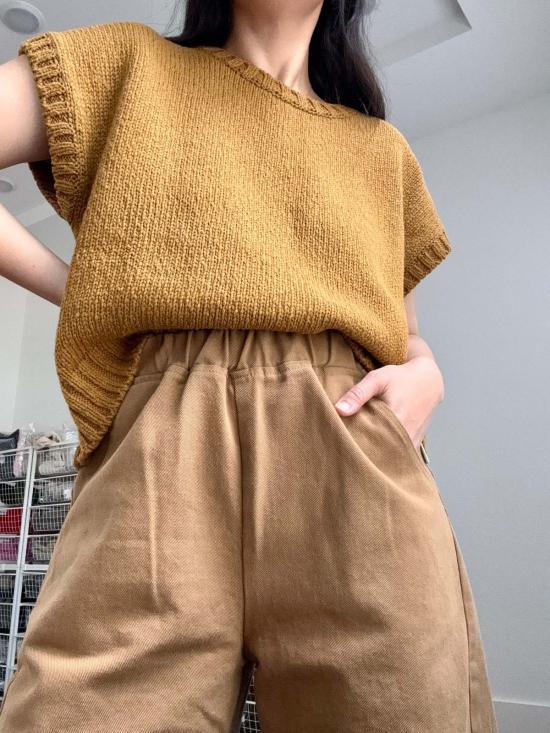  르 본 숍 크롭 팬츠 르봉샵 아크팬츠 토바코 - Le Bon Shoppe