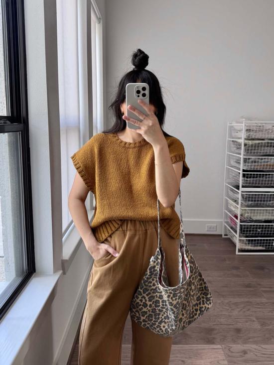  르 본 숍 크롭 팬츠 르봉샵 아크팬츠 토바코 - Le Bon Shoppe