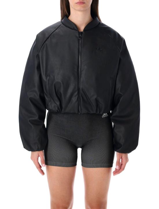 25FW 아디다스 인조 가죽 봄버 합성 다운 자켓 JX5332 BLACK