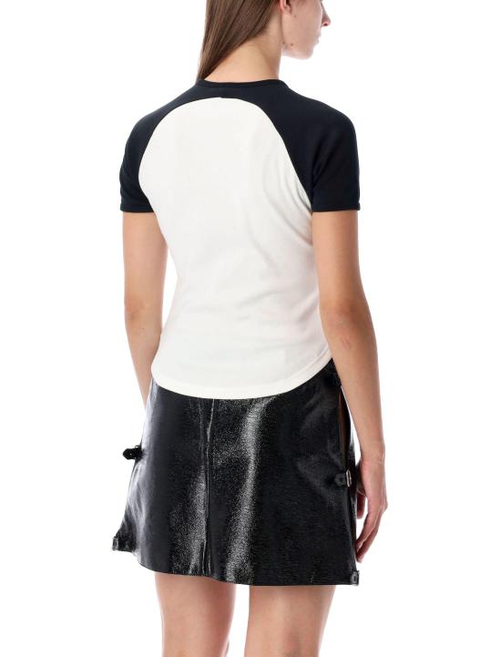 25FW 쿠레쥬 반팔 티셔츠 325JTS214JS0203 0098 HERITAGE WHITE BLACK - COURREGES