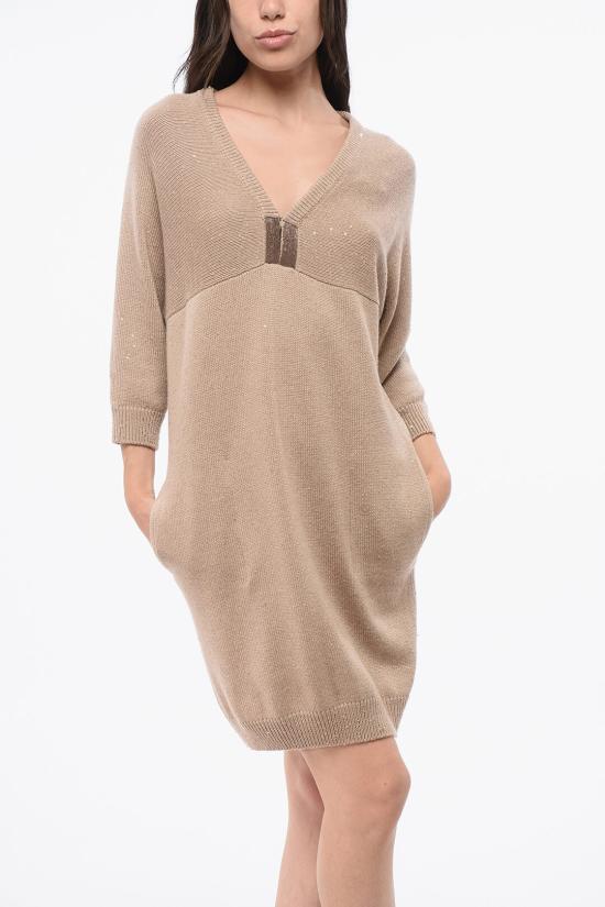  브루넬로 쿠치넬리 숏 원피스 M73560A92 C8642 Beige - BRUNELLO CUCINELLI