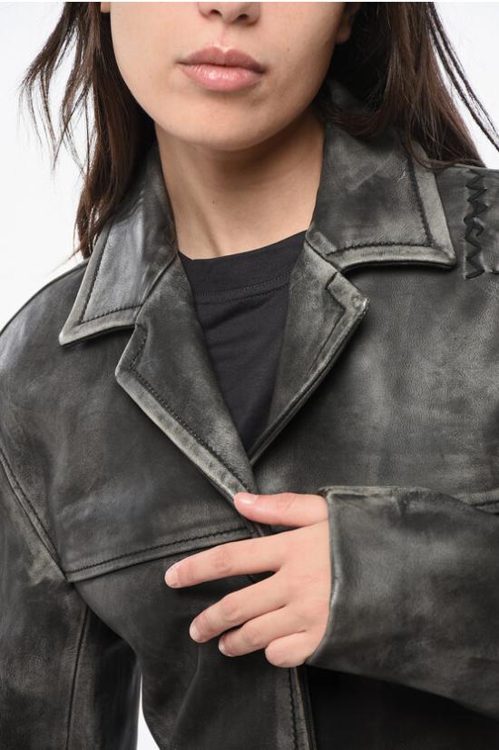  마르니 가죽 자켓 GIMX0277SUULV880 00N99 Brown - MARNI