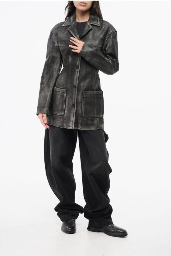  마르니 가죽 자켓 GIMX0277SUULV880 00N99 Brown - MARNI