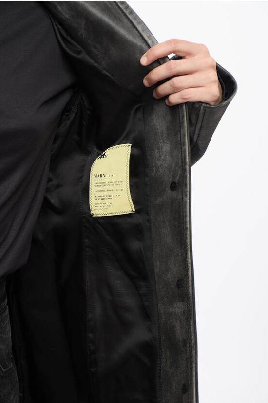  마르니 가죽 자켓 GIMX0277SUULV880 00N99 Brown - MARNI