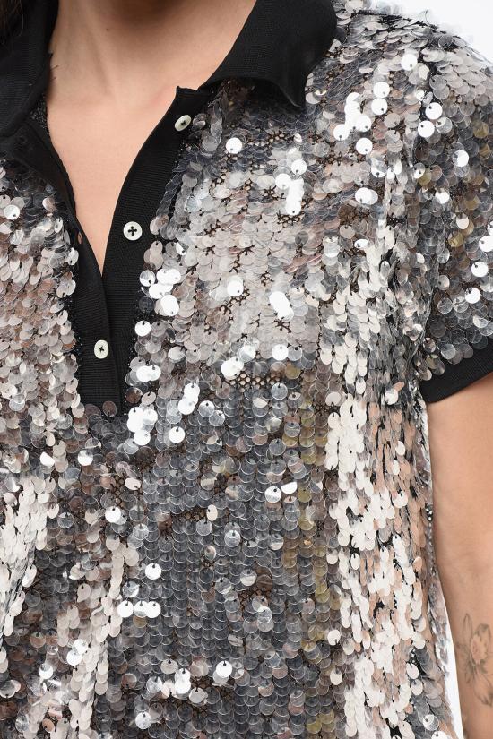  핑코 폴로 티셔츠 104195A25D Z7Z Silver - PINKO