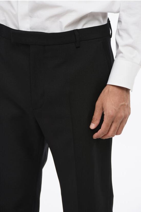  구찌 울 블렌드 트윌 트라우저 791156ZAMII1000 Black - GUCCI