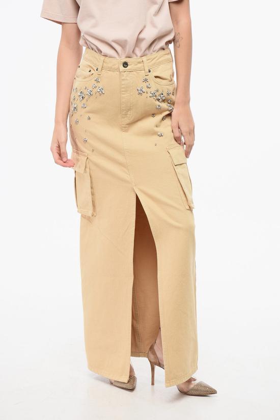  셀프 포트레이트 롱 스커트 PF24 835XASK BG A0003 Brown