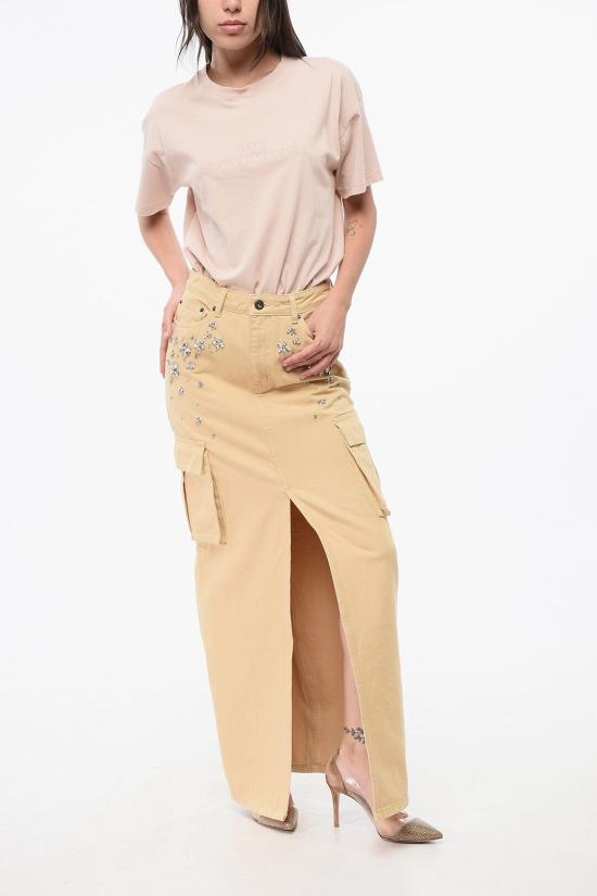  셀프 포트레이트 롱 스커트 PF24 835XASK BG A0003 Brown - SELF PORTRAIT