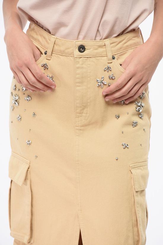  셀프 포트레이트 롱 스커트 PF24 835XASK BG A0003 Brown - SELF PORTRAIT