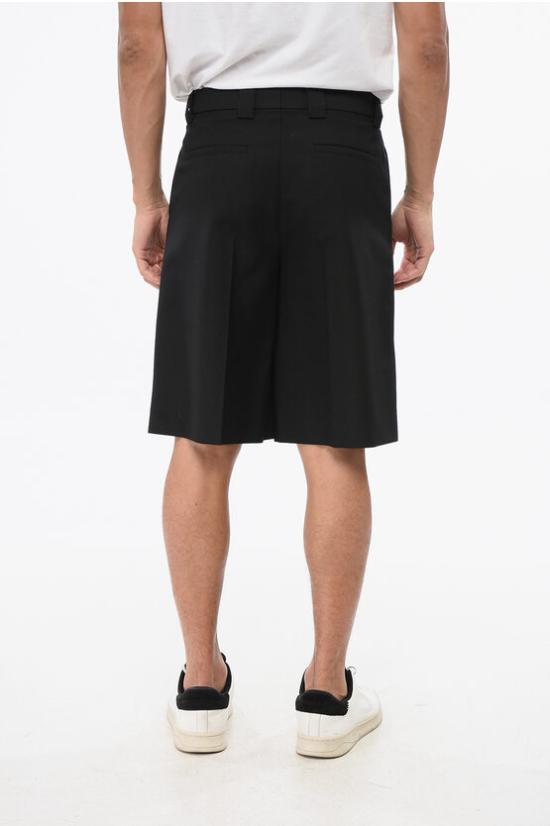  구찌 웹 울 블렌드 트윌 쇼츠 787249ZAMII1043 Black - GUCCI