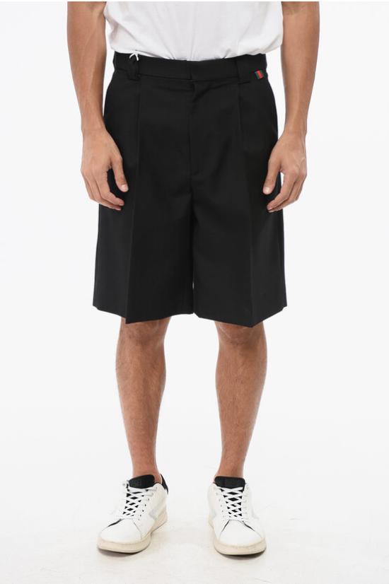  구찌 웹 울 블렌드 트윌 쇼츠 787249ZAMII1043 Black