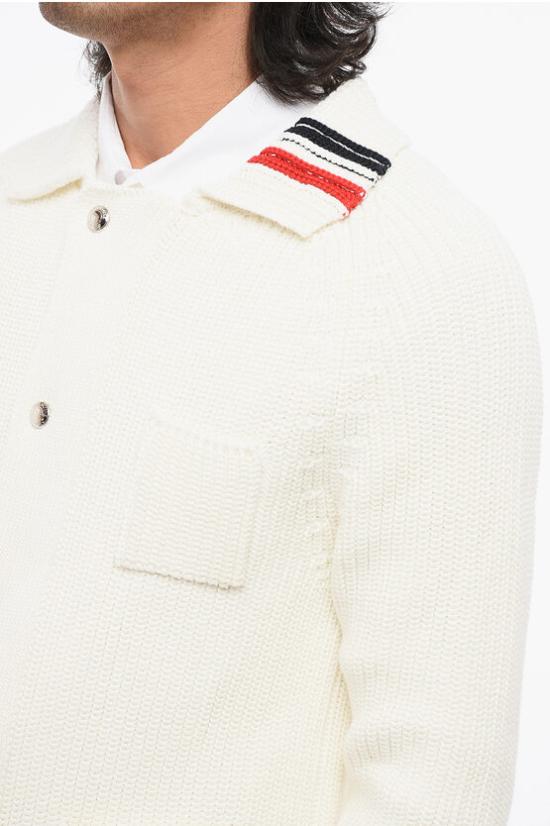  톰브라운 가디건 MKJ101A Y3017 100 White - THOM BROWNE