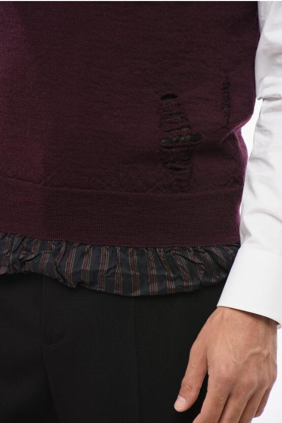  마르지엘라 니트 베스트 S50HA1009 S17784 359 Burgundy - MAISON MARGIELA