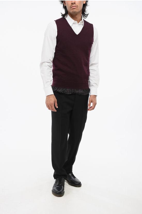  마르지엘라 니트 베스트 S50HA1009 S17784 359 Burgundy - MAISON MARGIELA