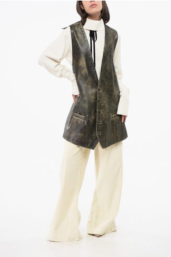  마르지엘라 가죽 자켓 S62FB0064 M07001 143 Brown - MAISON MARGIELA