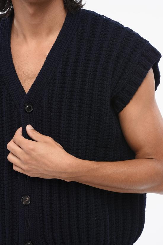  마르지엘라 니트 베스트 S67HP0012 S18346 511 Midnight blue - MAISON MARGIELA