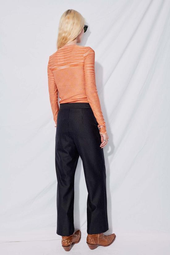  퍼머넌트 베케이션 크롭 팬츠 블랙 핀스트라이프 팬츠 - PERMANENT VACATION