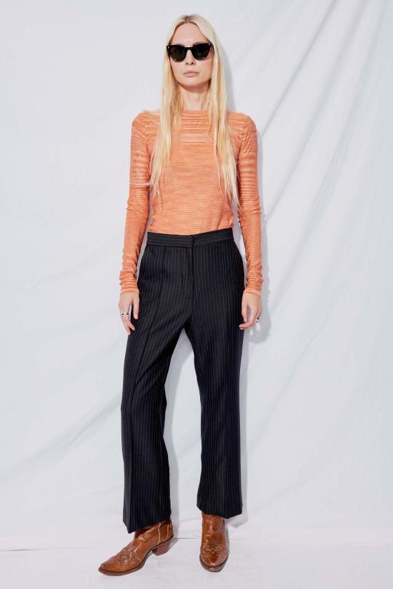  퍼머넌트 베케이션 크롭 팬츠 블랙 핀스트라이프 팬츠 - PERMANENT VACATION