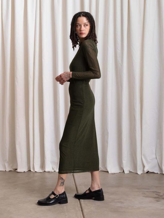  알리 골든 미디 스커트 메시 펜슬 스커트 - ALI GOLDEN