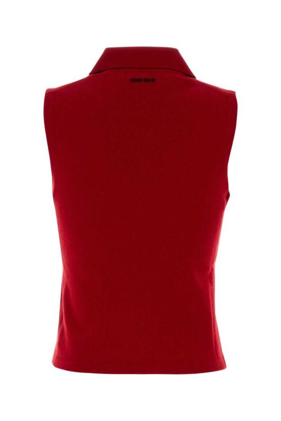 25FW 미우미우 폴로 티셔츠 MML00DSOOO18A9 F0011 RED - MIU MIU