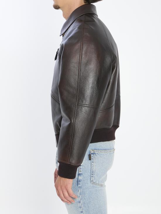 25FW 셀린느 카프스킨 보머 자켓  RV0QF0G58 BROWN - CELINE