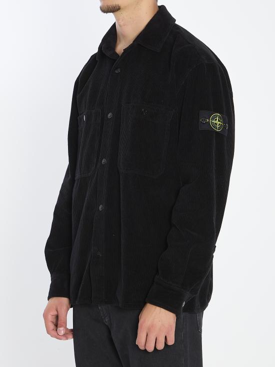 25FW 스톤 아일랜드 오가닉 코튼 코듀로이 오버셔츠 K2S151200012 BLACK - STONE ISLAND