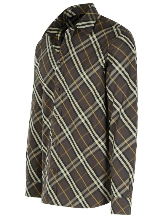 25FW 버버리 릴랙스핏 체크 코튼 셔츠 8115089B2412 Brown - BURBERRY